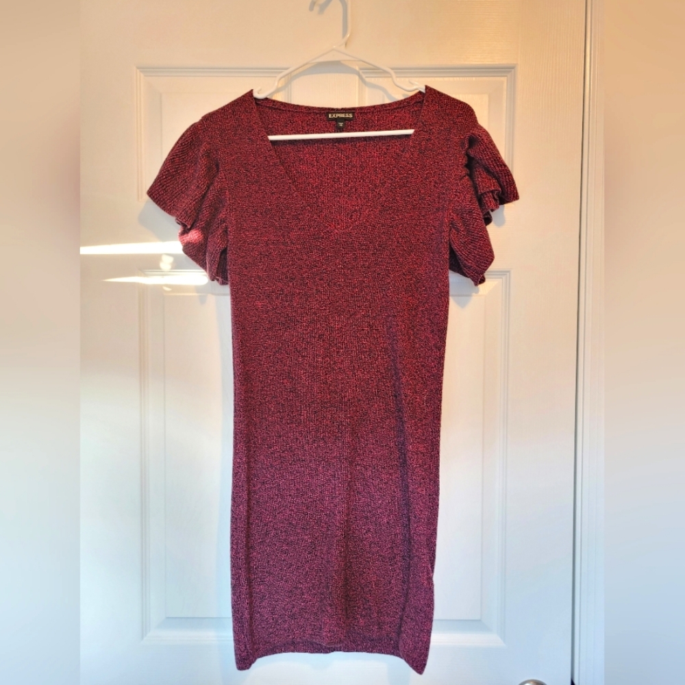 Express women's burgundy sweater dress